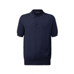 Louis Vuitton Men Signature Silk-Blend Short-Sleeved Polo Shirt 1AIHO0