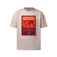 Louis Vuitton Men Embellished Graphic Cotton T-Shirt 1AHCKV
