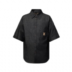 Louis Vuitton Men Short-Sleeved Chambray Shirt 1AHVW4
