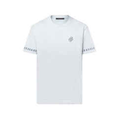 Louis Vuitton Men Short-Sleeved Signature Crewneck Light Blue 1AHUV4