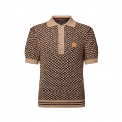 Louis Vuitton Men Short-Sleeved Knitted Mesh Polo 1AJUUF