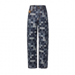 Louis Vuitton Men Damier Denim Skate Pants 1AILSI