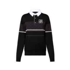 Louis Vuitton Men Monogram Jacquard Long-Sleeved Polo Shirt 1AGTMB