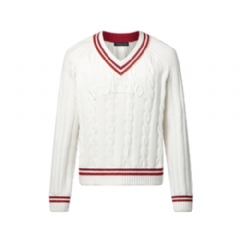 Louis Vuitton Men Preppy V-Neck Cable Pullover 1AIJYR