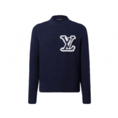 Louis Vuitton Men LV Intarsia Crewneck Purple Indigo 1AJUIL