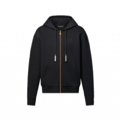 Louis Vuitton Men Embroidered Zipped Jersey Hoodie 1AGILP