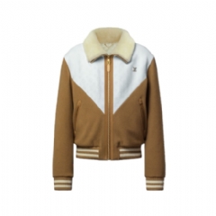 Louis Vuitton Men Monogram Blouson With Shearling Collar 1AJBD2