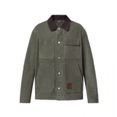 Louis Vuitton Men Leather Workwear Jacket 1AIMY4