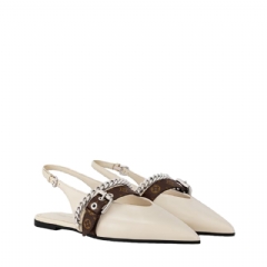 Louis Vuitton Women LV Vibe Slingback Flat Ballerina Vanilla 1AHNAH