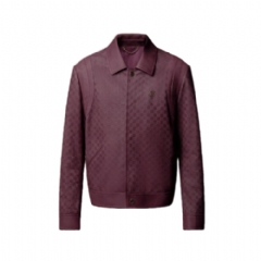 Louis Vuitton Men Embossed Damier Leather Blouson 1AIJXF