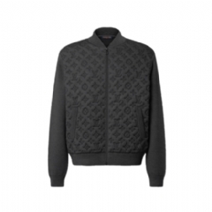 Louis Vuitton Men Monogram Padded Bomber Dark Heather Gray 1AJB14