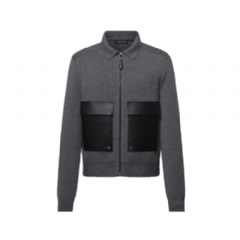 Louis Vuitton Men Leather Mix Knitted Workwear Blouson 1AIHN7