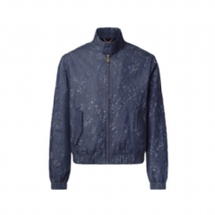 Louis Vuitton Men Embellished Denim Harrington Jacket 1AJB93
