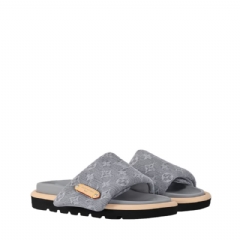 Louis Vuitton Women Pool Pillow Flat Comfort Mule Grey 1AGUZZ