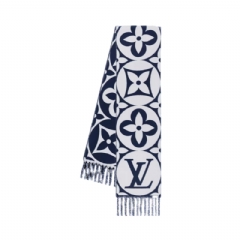 Louis Vuitton Women LV Medallion Scarf Bleu Marine M94850