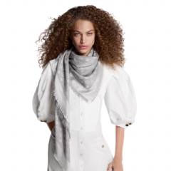 Louis Vuitton Women Monogram Denim Shawl Pearl Grey M70804