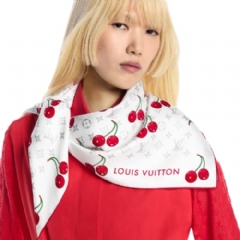 Louis Vuitton Women LV x TM Monogram Cerise Square 90 White M94966