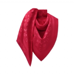 Louis Vuitton Women Monogram Classic Shawl Rouge Satin M97743
