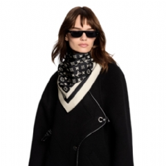 Louis Vuitton Women Monogram Silhouette Square 90 Black M97189