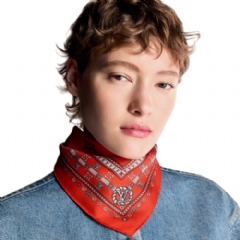 Louis Vuitton Women LV Bandana Square 55 Red M96399