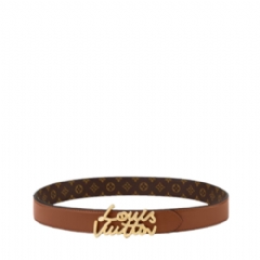 Louis Vuitton Women LV Script 30mm Belt Tan M4516W