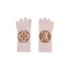 Louis Vuitton Women LV Medallion Gloves Camel Rose M79254