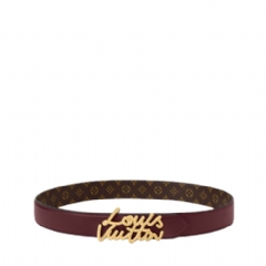 Louis Vuitton Women LV Script 30mm Belt Garnet M4515W