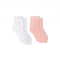 Louis Vuitton Women Monogram All Over Set Of Socks White Pink M5177A