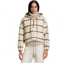 Louis Vuitton Women Check Motif Hooded Jacket 1AIQV7