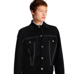 Louis Vuitton Women Denim-Effect Knit Jacket 1AJFTF