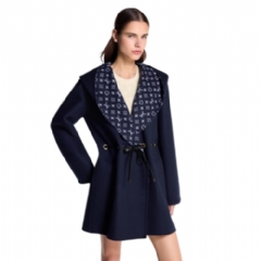 Louis Vuitton Women Hooded Drawstring Wrap Coat 1AHYJ0