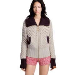 Louis Vuitton Women Color-Blocked Knit Jacket 1AJEYC