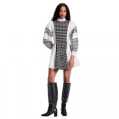 Louis Vuitton Women Honeycomb Jacquard Balloon Sleeve Dress 1AJEED