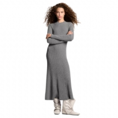 Louis Vuitton Women Long-Sleeved Rib-Knit Maxi Dress 1AIRFK