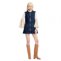Louis Vuitton Women Raw Denim Zip-Up Dress 1AJGDU