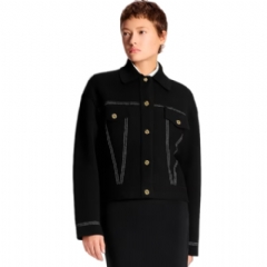 Louis Vuitton Women Denim-Effect Knit Jacket 1AJFTF