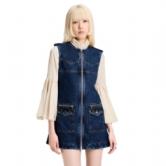 Louis Vuitton Women Raw Denim Zip-Up Dress 1AJGDU