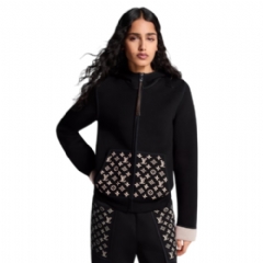 Louis Vuitton Women Monogram Accent Zip-Up Hoodie 1AHZFC