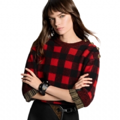 Louis Vuitton Women Graphic Check Knit Top 1AIRDD