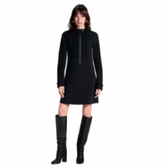 Louis Vuitton Women Ruffle Trim Long-Sleeved Technical Jersey Dress 1AJFGQ