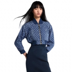 Louis Vuitton Women Cropped Monogram Denim Bomber Jacket 1AI176