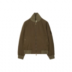 Burberry Men Gabardine Bomber Jacket Thorn green 81137121