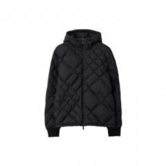 Burberry Men Check-stitch Nylon Doversgreen Puffer Jacket Black 81207431