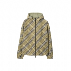 Burberry Men Reversible Check Hooded Jacket Glade green 81180561