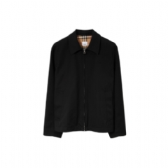Burberry Men Gabardine Harrington Jacket Black 80710561