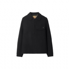 Burberry Men Wool Overshirt Black/sand beige 81136491