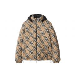 Burberry Men Reversible Check Snowdon Puffer Jacket Sand beige 81101891