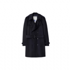 Burberry Men Mid-length Cashmere Trench Coat Navy 81131701