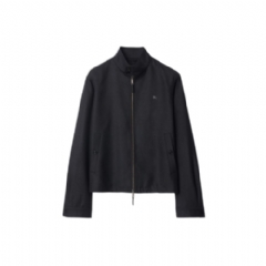 Burberry Men Wool Harrington Jacket Brisk grey 81135241