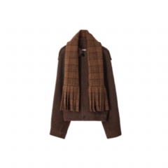 Burberry Men Detachable Scarf Wool Blend Jacket Ginger/ginger 81144121